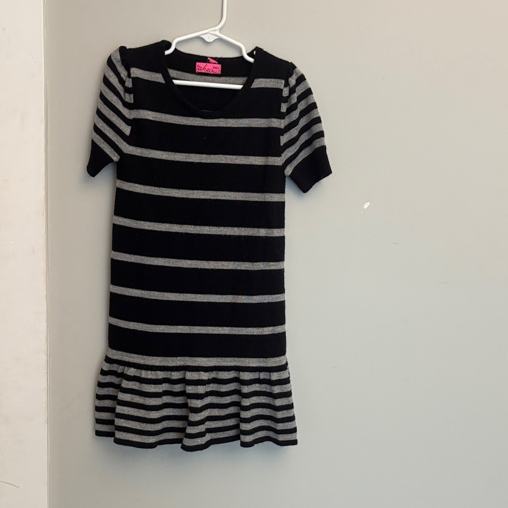 Black and gray sweater dress